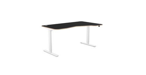 Kay Top Height Adjustable Zoom Grey Legs- 1600 x 800 Right handed Black Top