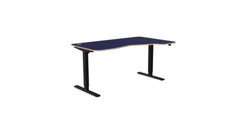 Kay Top Height Adjustable Zoom Grey Legs- 1600 x 800 Right handed Blue Top