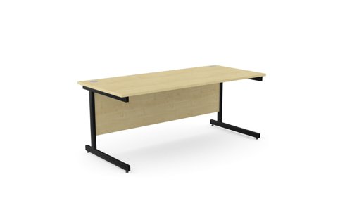 Ashford Metal Leg 1800mm x 800mm Straight Desk - Maple/BLK