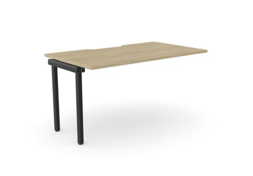 C-sense 1 Person Bench Add-On Scallop Top 1400 x 800 - Urban Oak /BLK