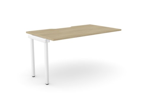 C-sense 1 Person Bench Add-On Scallop Top 1400 x 800 - Urban Oak /WHT