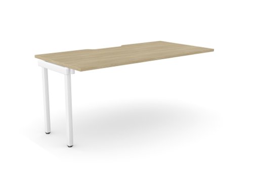 C-sense 1 Person Bench Add-On Scallop Top 1600 x 800 - Urban Oak /WHT