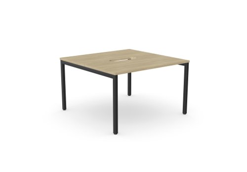 C-sense 1 Person Bench Open Leg Scallop Top 1000 x 600 - Urban Oak /BLK