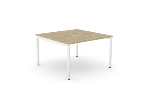 C-sense 1 Person Bench Open Leg Scallop Top 1000 x 600 - Urban Oak /WHT