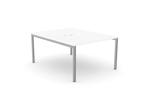 C-sense 1 Person Bench Open Leg Scallop Top 1200 x 800 - White /SLV