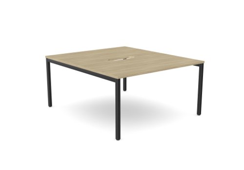 C-sense 1 Person Bench Open Leg Scallop Top 1400 x 800 - Urban Oak /BLK