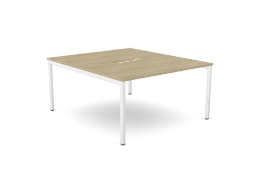 C-sense 1 Person Bench Open Leg Scallop Top 1400 x 800 - Urban Oak /WHT