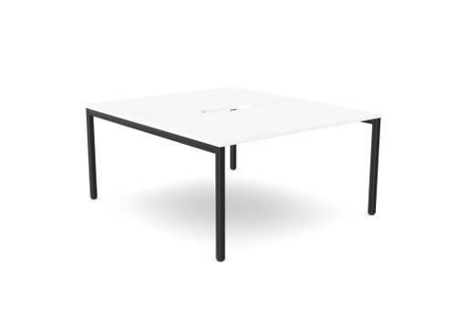 C-sense 1 Person Bench Open Leg Scallop Top 1400 x 800 - White /BLK