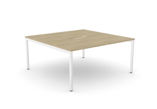 C-sense 1 Person Bench Open Leg Scallop Top 1600 x 800 - Urban Oak /WHT