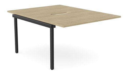 C-sense 2 Person Bench Add-On Scallop Top 1200 x 800 - Urban Oak /BLK
