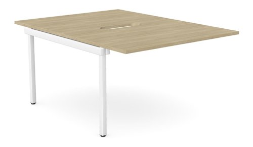 C-sense 2 Person Bench Add-On Scallop Top 1200 x 800 - Urban Oak /WHT