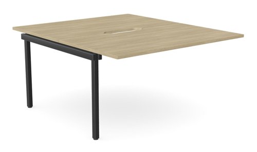 C-sense 2 Person Bench Add-On Scallop Top 1400 x 800 - Urban Oak /BLK