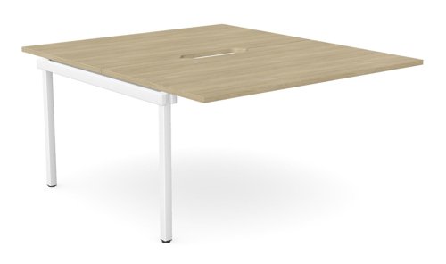 C-sense 2 Person Bench Add-On Scallop Top 1400 x 800 - Urban Oak /WHT