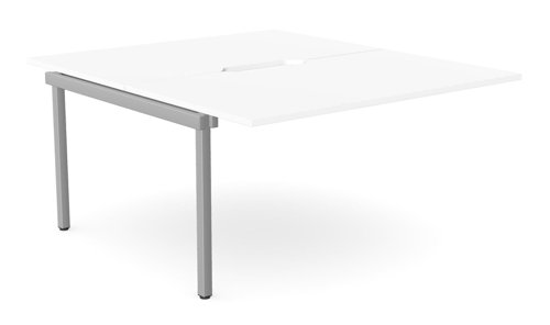 C-sense 2 Person Bench Add-On Scallop Top 1400 x 800 - White /SLV