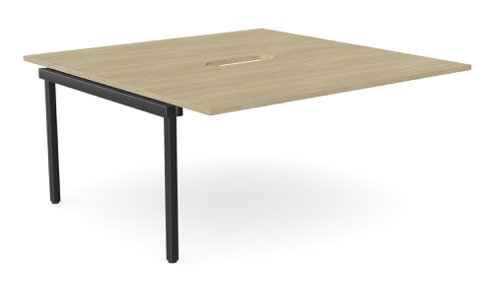 C-sense 2 Person Bench Add-On Scallop Top 1600 x 800 - Urban Oak /BLK