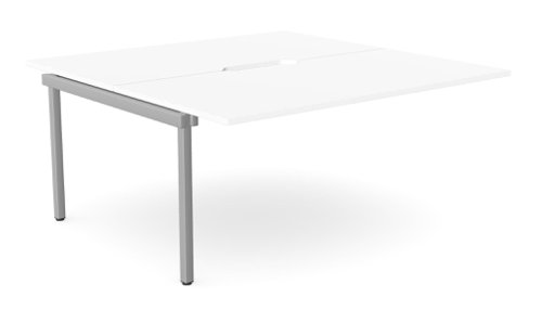 C-sense 2 Person Bench Add-On Scallop Top 1600 x 800 - White /SLV
