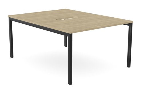 C-sense 2 Person Bench Open Leg Scallop Top 1200 x 800 - Urban Oak /BLK
