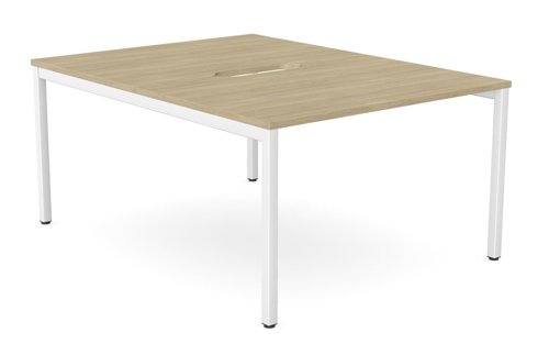 C-sense 2 Person Bench Open Leg Scallop Top 1200 x 800 - Urban Oak /WHT