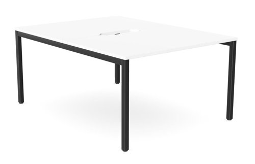 C-sense 2 Person Bench Open Leg Scallop Top 1200 x 800 - White /BLK