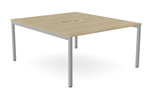 C-sense 2 Person Bench Open Leg Scallop Top 1400 x 800 - Urban Oak /SLV