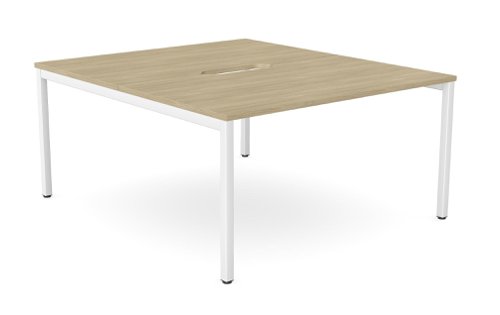 C-sense 2 Person Bench Open Leg Scallop Top 1400 x 800 - Urban Oak /WHT