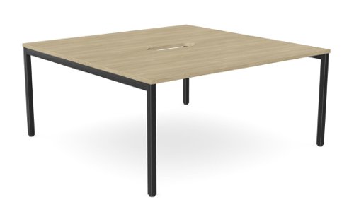 C-sense 2 Person Bench Open Leg Scallop Top 1600 x 800 - Urban Oak /BLK