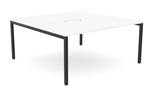 C-sense 2 Person Bench Open Leg Scallop Top 1600 x 800 - White /BLK