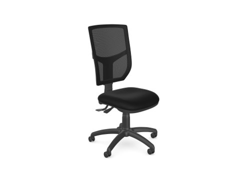 OA High Back Mesh Chair 2 Lever Nylon Base - Black Mesh - Evert Black E001