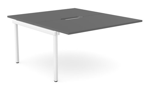 C-sense 2 Person Bench Add-On Scallop Top 1400 x 800 - Graphite /WHT