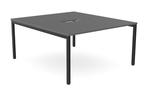C-sense 2 Person Bench Open Leg Scallop Top 1400 x 800 - Graphite /BLK