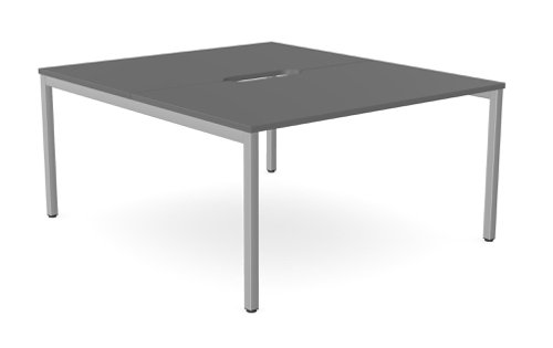C-sense 2 Person Bench Open Leg Scallop Top 1400 x 800 - Graphite /SLV