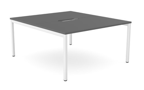 C-sense 2 Person Bench Open Leg Scallop Top 1400 x 800 - Graphite /WHT