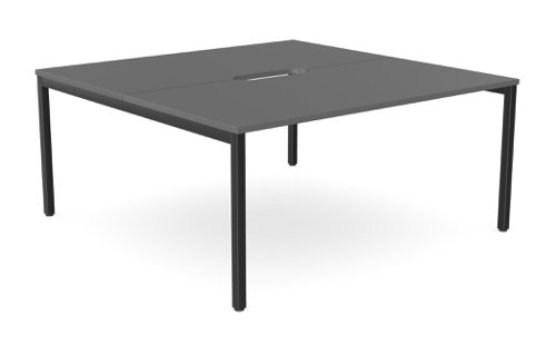 C-sense 2 Person Bench Open Leg Scallop Top 1600 x 800 - Graphite /BLK