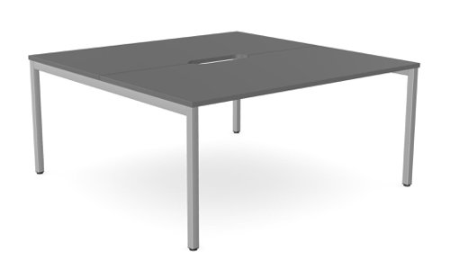 C-sense 2 Person Bench Open Leg Scallop Top 1600 x 800 - Graphite /SLV