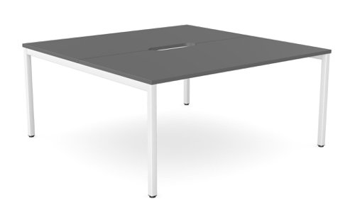 C-sense 2 Person Bench Open Leg Scallop Top 1600 x 800 - Graphite /WHT