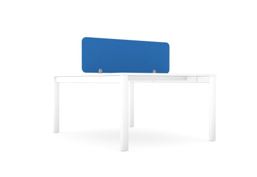 PET Screen - Desk Mounted Straight Top 1190w x 400h - Plain - Blue