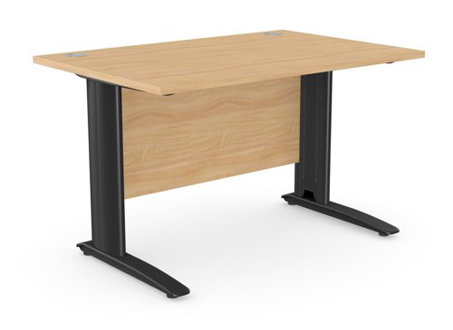 Komo Metal Leg 1200mm x 800mm Straight Desk - Beech/BLK