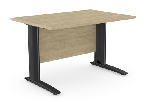 Komo Metal Leg 1200mm x 800mm Straight Desk - Urban Oak/BLK