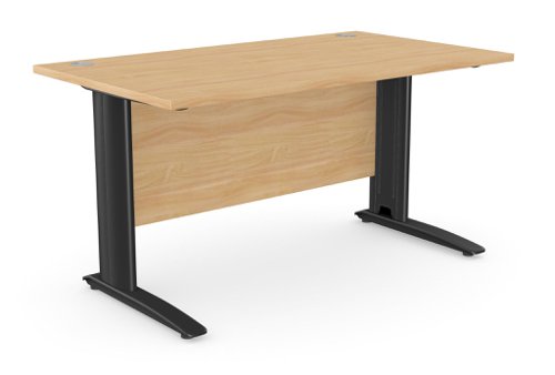 Komo Metal Leg 1400mm x 800mm Straight Desk - Beech/BLK