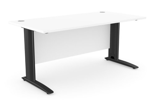 Komo Metal Leg 1600mm x 800mm Straight Desk - White/BLK