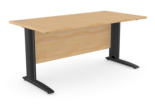 Komo Metal Leg 1600mm x 800mm Straight Desk - Beech/BLK