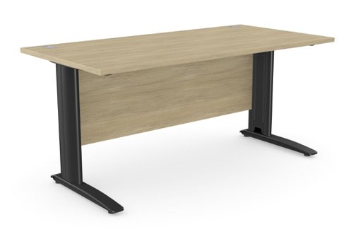 Komo Metal Leg 1600mm x 800mm Straight Desk - Urban Oak/BLK