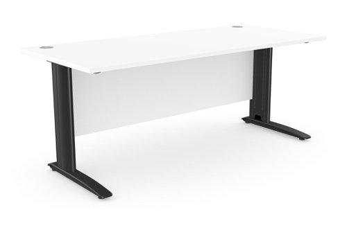 Komo Metal Leg 1800mm x 800mm Straight Desk - White/BLK