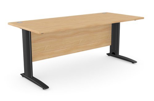 Komo Metal Leg 1800mm x 800mm Straight Desk - Beech/BLK