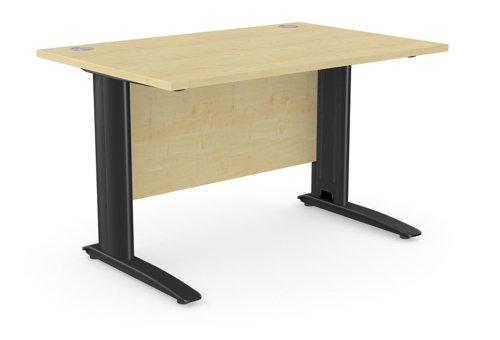Komo Metal Leg 1200mm x 800mm Straight Desk - Maple/BLK