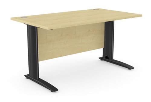 Komo Metal Leg 1400mm x 800mm Straight Desk - Maple/BLK