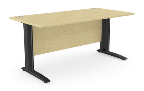 Komo Metal Leg 1600mm x 800mm Straight Desk - Maple/BLK