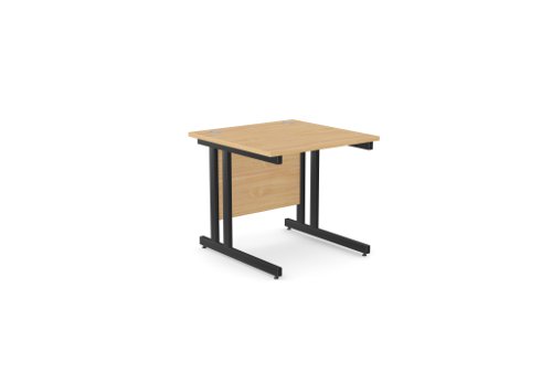 Ashford Twin Bar Metal Leg 800mm x 800mm Straight Desk - Beech/BLK