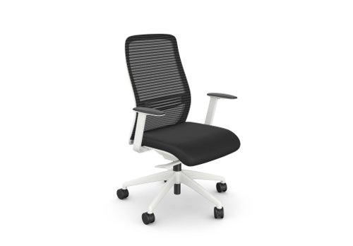 NV Chair Adj. Arms, Mesh Back, Lime Frame, Vinyl Black Seat