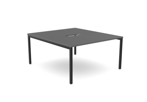 C-sense 1 Person Bench Open Leg Scallop Top 1400 x 800 - Graphite /BLK